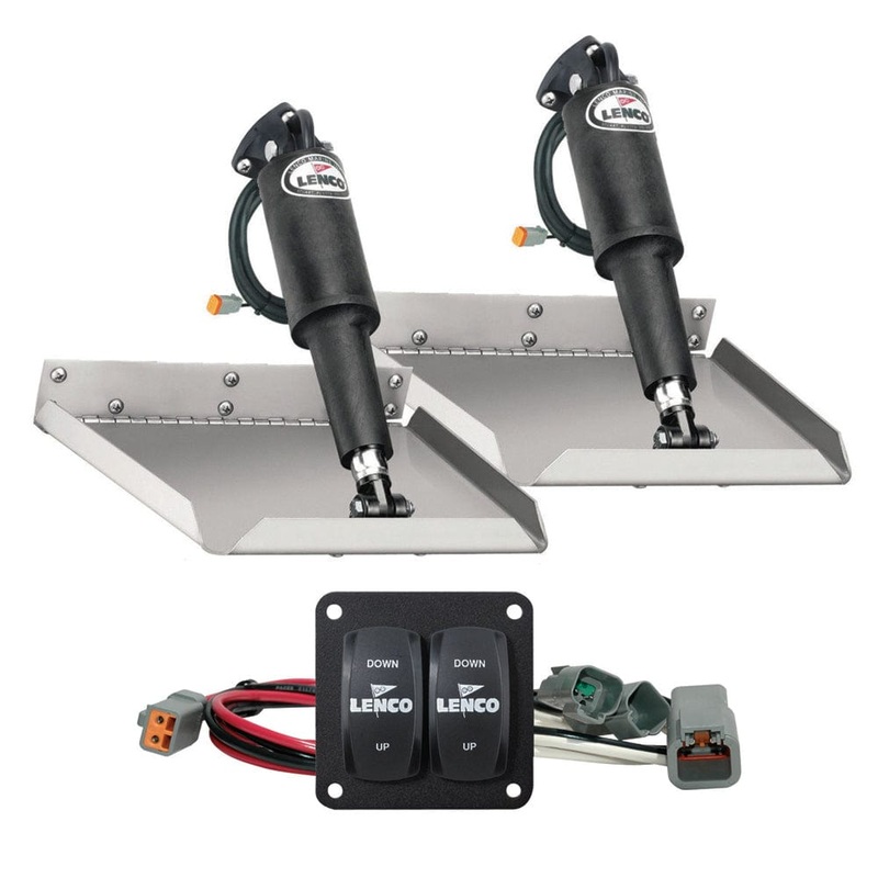 Lenco 12" x 12" Edge Mount Trim Tab Kit w/Double Rocker Switch Kit
